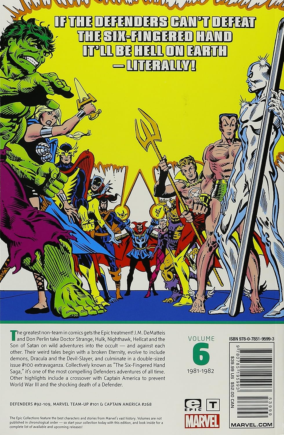 Defenders Epic Collection: The Six-Fingered Hand Saga (Volume 6 1981-1982) TPB