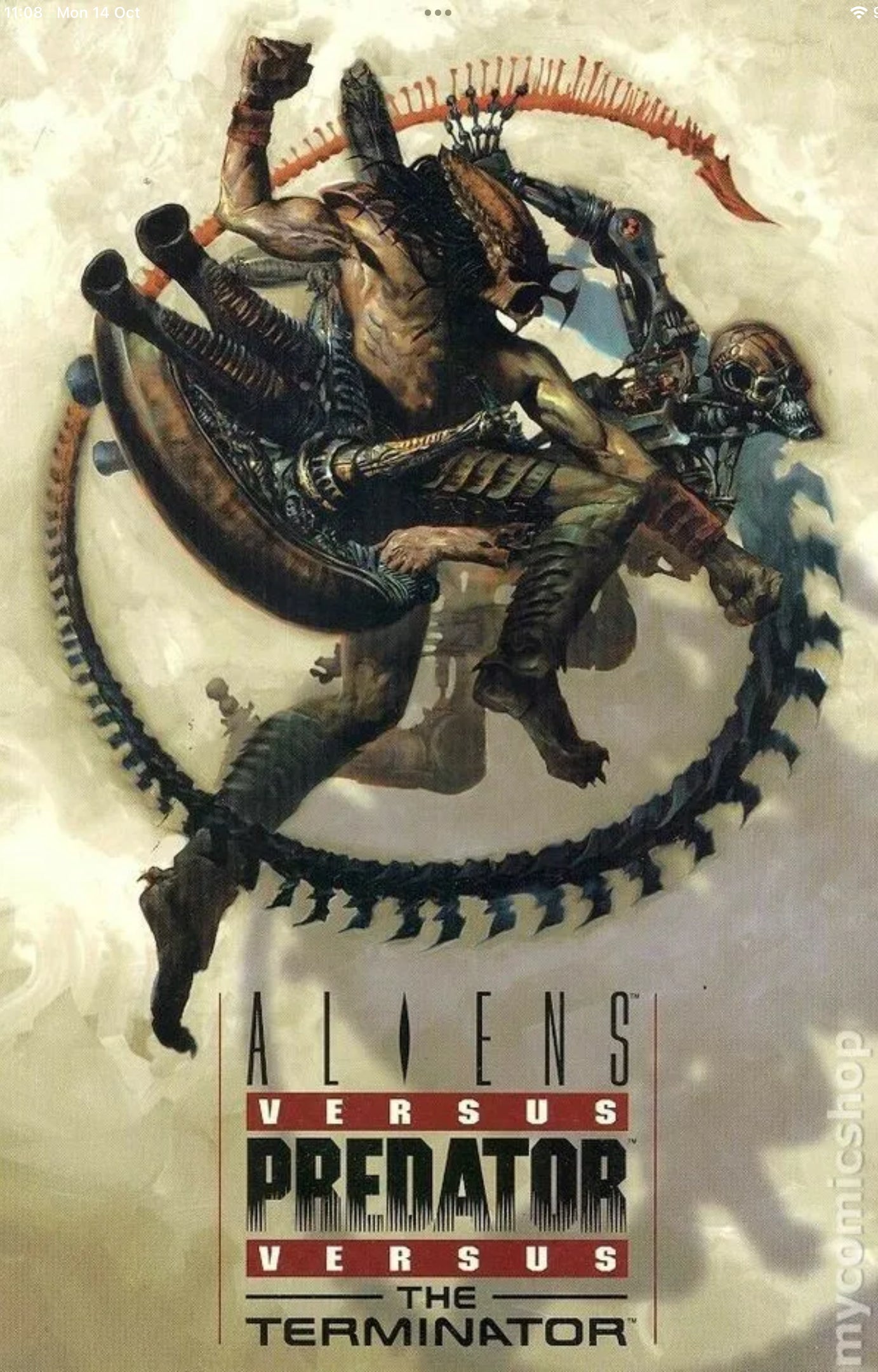 Aliens Versus Predator Versus The Terminator, Aliens, Predator, The Termintor, OOP. Dark Horse Comics, Gaphic Novels, Out of Print Graphic Novels.