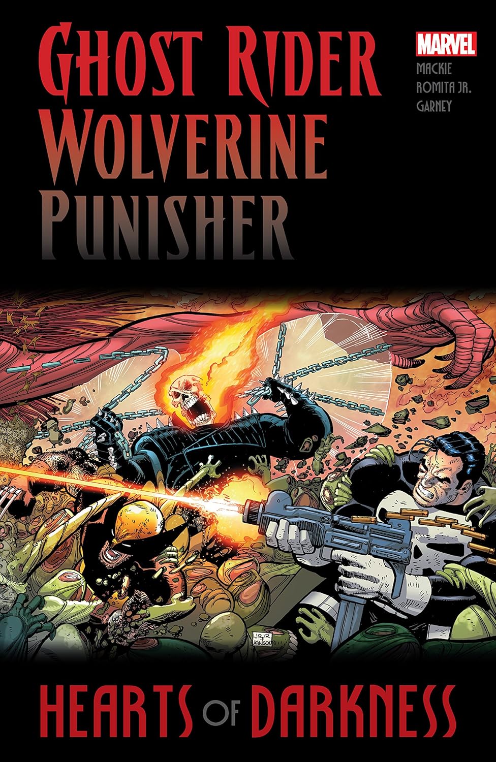 Marvel Comics, Ghost Rider/Wolverine/Punisher: Hearts of Darkness TPB, Mackie, Romita Jr., Garney.